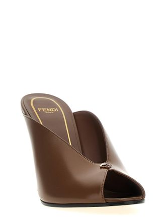 Fendi Filo High Heel Mule - Brown