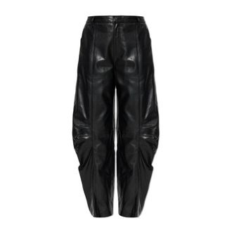 Rotate ROTATE Birger Christensen, Leather Trousers, female, Black, Size: XS Leather Cargo Pants