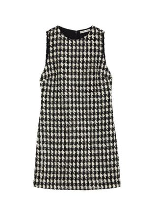 Alice & Olivia Clyde Checked Tweed Mini Dress - Black And White - 10 (UK14 / L)