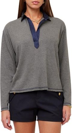 Fifteen Twenty Kendall Sequin Collar Top in Dark Heather Gray at Nordstrom, Size X-Small