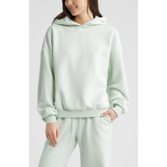 BP. Relaxed Fleece Hoodie in Green Cloud at Nordstrom, Size Xx-Small