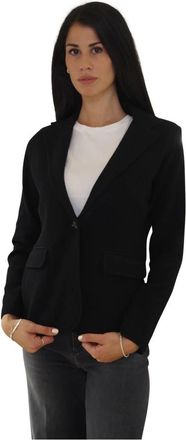 Ralph Lauren Zwarte gebreide blazer - XS- BLK - Dames - Blazers - Zwart - S - Katoen - Jassen