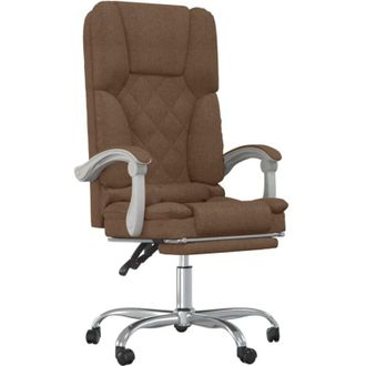 vidaXL Silla De Oficina Reclinable Con Masaje De Tela Marr&oacute;n Vidaxl