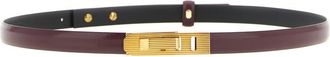 Alberta Ferretti Maroon Striped Buckle Belt