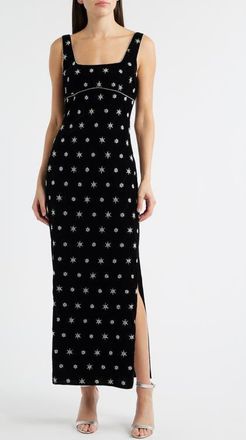 Saylor Emrys Beaded Sleeveless Maxi Dress in Black at Nordstrom, Size X-Small