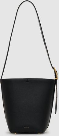 Anine Bing Elly Medium Bucket Bag Grained Leather in Black at Nordstrom