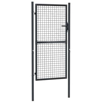 Berkfield Home Mesh Garden Gate Galvanised Steel 100x225 cm Grey