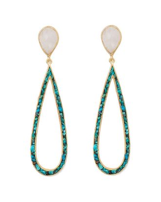 Liv Oliver 18K Over Silver 11.75 Ct. Tw. Gemstone Drop Earrings