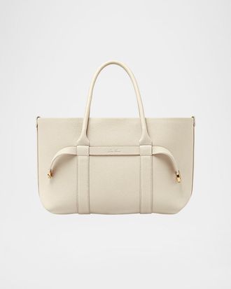Loro Piana Ghiera Small Leather Shopper Tote Bag