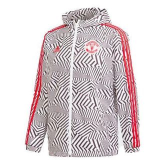 adidas Manchester United Soccer/Football Sports Hooded Jacket White FR3843