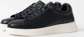 HUGO BOSS Mens BOSS Orange Bulton Runn Mens Rubber-Sole Trainers in Leather - Dark Blue 401 - Navy - Size: 8