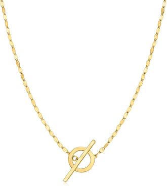 RS Pure by Ross-Simons Italian 14kt Yellow Gold Lumachina Toggle Clasp Necklace