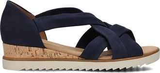 Gabor Schoenen, Dames, Blauw, 42 1/2 EU, Leer, Sandalen met sleehak