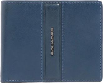 Piquadro Accessoires, Heren, Blauw, ONE Size, Leer, Portemonnee met muntvak