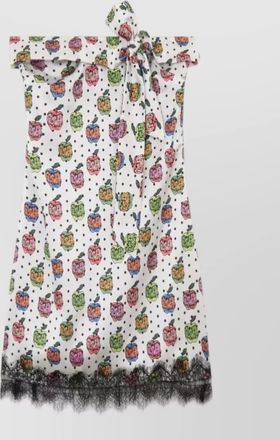 GCDS apple print bandeau dress lace bow