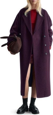 & Other Stories Belted Wool Wrap Coat in Red Dark at Nordstrom, Size X-Small