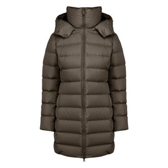 Bomboogie Slim fit hooded puffer jacket - Dames - Mantels - Bruin - Maat: XL Zijde