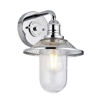 Netlighting Hinkley Rigby 1 Light Wall Light Polished Chrome IP44 in Grey