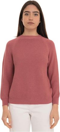 Max Mara Wkdaere Pullover - Dames - Ronde hals truien - Roze - XL - Katoen - Truien & Vesten