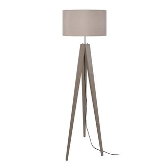 Tosel Lamp&aacute;ra de pie madera Alt.161cm taupe;Pantalla: taupe