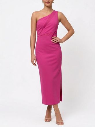 Rachel Roy Veanne One Shoulder Maxi Dress in Raspberry Rose at Nordstrom, Size Xx-Large