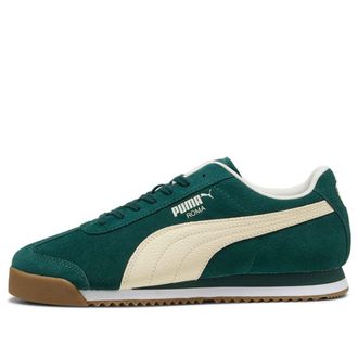 Puma Roma Suede Green Terrain Alpine Snow 398635-10