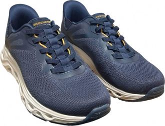 Skechers Mens Mesh Hands Free Swift Fit Athletic Shoes In Navy Blue