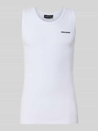 Pegador Tanktop mit Logo-Stitching und Rundhalsausschnitt in Weiss, Gr&ouml;&szlig;e XXL