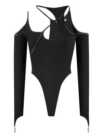 Mani&egrave;re De Voir asymmetric contrast bodysuit - Black