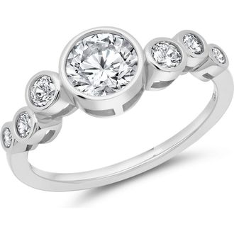 Crislu Stardust Cubic Zirconia Ring in Pure Platinum/Clear Stone at Nordstrom, Size 8