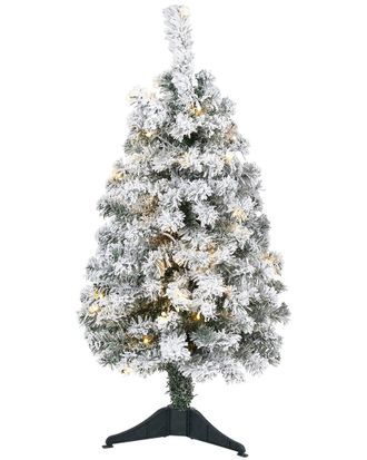 Nearly Natural 3Ft Flocked Rock Springs Spruce Artificial Christmas Tree