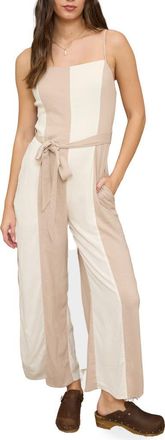Blu Pepper Colorblock Wide Leg Jumpsuit in Taupe at Nordstrom Rack, Size Medium