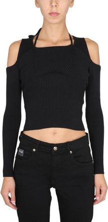 Versace Jeans Couture Fitted Ribbed Knit Top