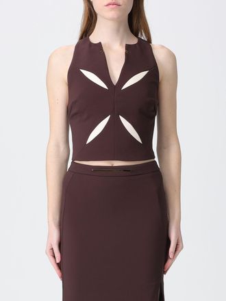 Elisabetta Franchi Top cropped in cr&ecirc;pe