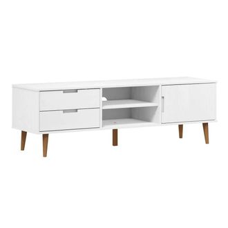Berkfield Home TV Cabinet MOLDE White 158x40x49 cm Solid Wood Pine | Size: 158 x 40 x 49 cm
