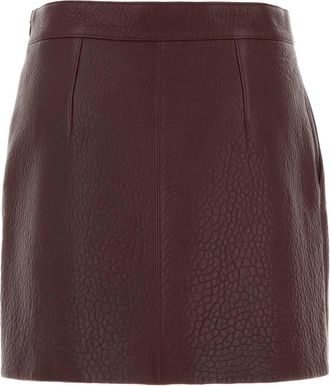 Chlo&eacute; Womens Lamb Leather Skirt Burgundy