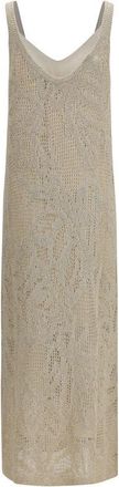 Brunello Cucinelli Womens Beige Linen Casual Dress