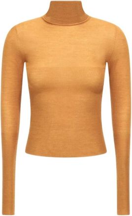 Roberto Cavalli Gele Fijngebreide Turtleneck Trui - Dames - Coltruien - Geel - M - Wol - Truien & Vesten