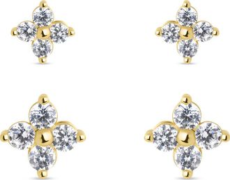 Sterling Forever CZ Cluster 2-Pack Stud Earrings in Gold at Nordstrom Rack