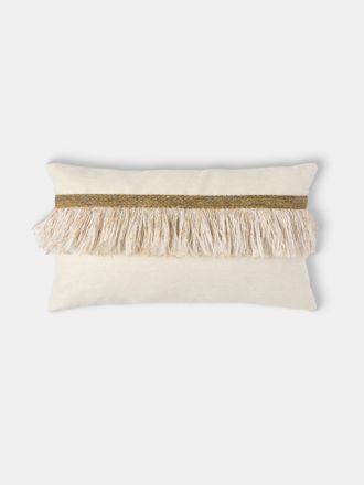 De Le Cuona Jungle Silk Fringed Cushion (23.5in/60cm)