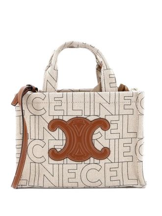 Celine Cabas Thais Triomphe Printed Canvas Small tote bag - Bruin