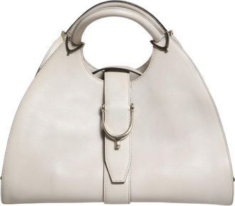 Gucci White Leather Stirrup Top Handle Womens Bag (Pre-Owned)