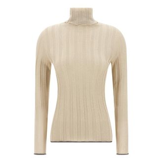 Fabiana Filippi Lurex Coltrui - Dames - Coltruien - Geel - S - Polyester - Truien & Vesten