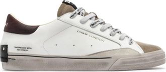 Crime London Schoenen, Heren, Wit, 41 EU, Leer, Distressed 2.0 Sneaker