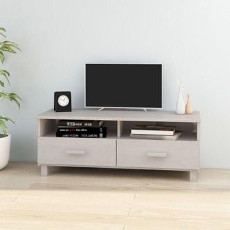 vidaXL Vidaxl - Mobile tv hamar Bianco 106x40x40 cm in Legno Massello di Pino