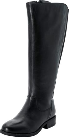 Sheego Weitschaftstiefel SHEEGO, Damen, Gr. 37, XXL-Schaft, schwarz, Glattleder, Leder, Schuhe Weitschaftstiefel