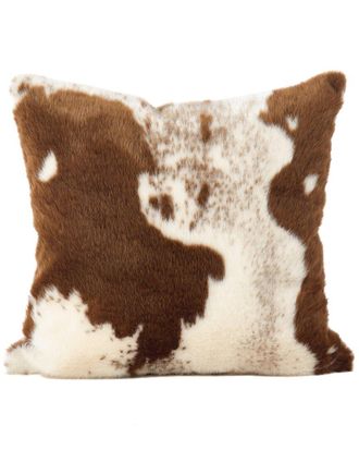 Saro Lifestyle Fluffy Cow Print Pillow