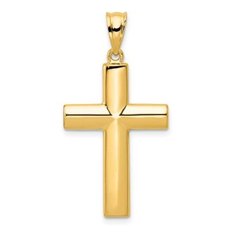 Diamond2Deal 14k Gold Hollow Cross Pendant