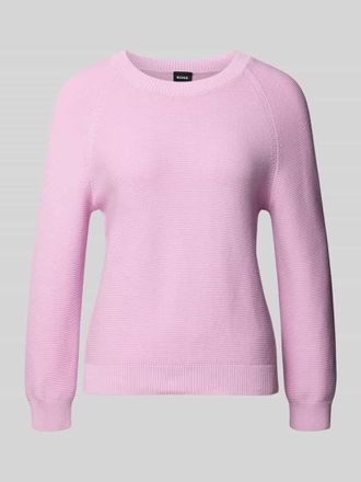 HUGO BOSS Boxy Fit Strickpullover aus reiner Baumwolle Modell FOVILA in Pink, Gr&ouml;&szlig;e XXL