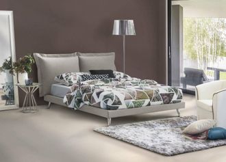 Talamo Italia Talamo Italia - Cama Matrimonial Ludovica, Cama Fija En Tela Con Pies, 100% Made In Italy, Adecuado Para Colch&oacute;n 160x190 Cm, Gris, Con Embalaje Reforz